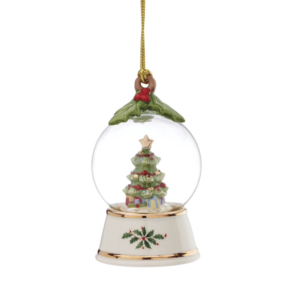 Lenox Tree In Snow Globe Ornament Ivory, IVORY PORCELAIN 896466