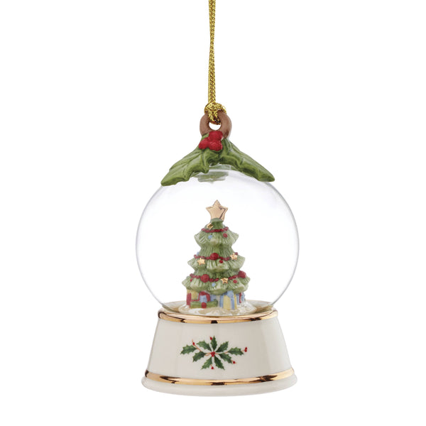 Lenox Tree In Snow Globe Ornament Ivory, IVORY PORCELAIN 896466