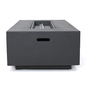 English Elm 50000 Btu Rectangular Mgo Concrete Propane Fire Table for Outdoor Patio Gatherings 59242.00-50K
