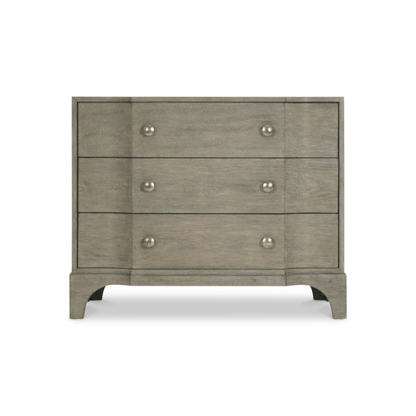 Bernhardt Bernhardt Albion Nightstand With Soft-Close Drawers, Usb Charging, Pewter White Oak Finish, 36.5" W 311230