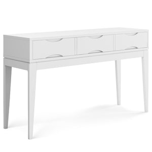 English Elm Harper Console Sofa Table - Mid-Century Inspired Design, White Finish, Versatile Storage Solution B136P158709