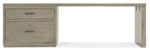 Hooker Furniture Linville 96" Desk With Lateral File In Smoked Mink Oak Veneer — Floating Back, Locking File Security 6150-10945-85