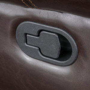 English Elm Christopher Knight Home® - GLIDING Recliner with Faux Leather Upholstery, Nailhead Trim, Foam Support and Pushback Comfort Dark Brown 57339.00PU