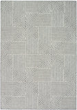 Nourison Textured Home TXH02 Machine Made Power-loomed Borderless Design Indoor Only Modern Scandinavian Rug Charcoal Ivory, Charcoal Ivory 100% Polyester 841491141533