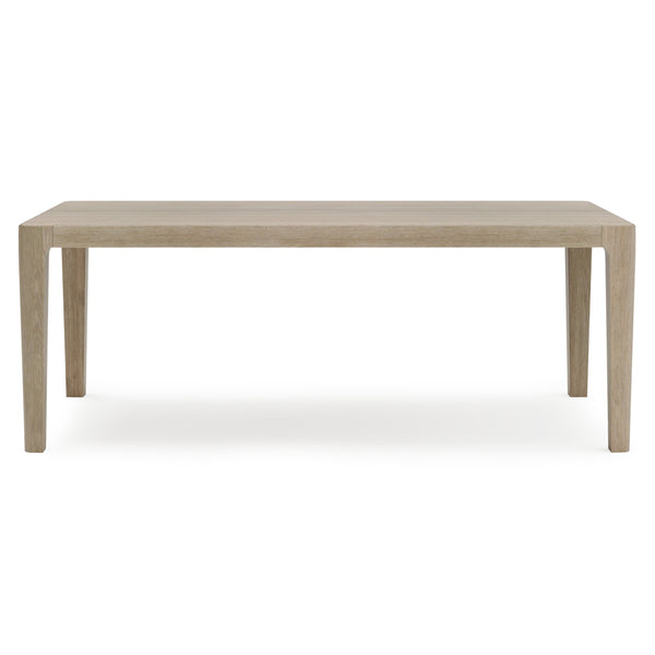 Bernhardt Bernhardt Edenton Teak Outdoor Dining Table, 79" Sea Oat Finish, Slatted Top, Tapered Legs, Weather-Resistant X09222