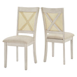 Homelegance By Top-Line Delroy Cane Accent X-Back Dining Chairs (Set of 2) White Rubberwood