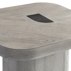 Bernhardt Bernhardt Marcato Side Table With Cerused Greige Veneer & Dark Graphite Inlay, 26"W X 24"H Elegance 497111