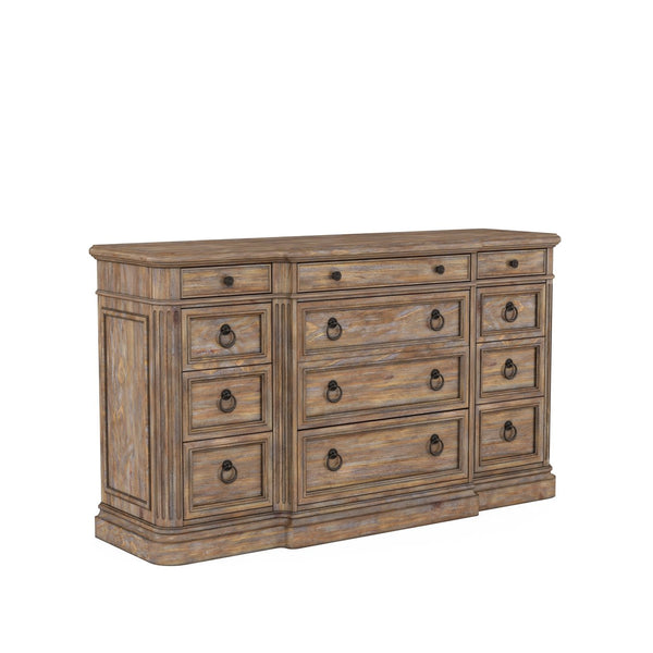 A.R.T. Furniture Architrave Dresser: New Traditional Style With 12 Drawers, Cedar Lining & Elegant Almond Finish Brown Material, Pine Solids And Veneer,Metal 277131-2608
