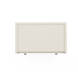 A.R.T. Furniture Blanc Contemporary Nightstand With Usb Charging, Alabaster Finish, Two Drawers & Open Shelf Space White Parawood Solids,Maple Veneers,Metal 289141-1017