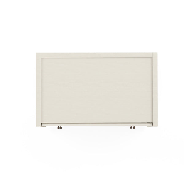 A.R.T. Furniture Blanc Contemporary Nightstand With Usb Charging, Alabaster Finish, Two Drawers & Open Shelf Space White Parawood Solids,Maple Veneers,Metal 289141-1017