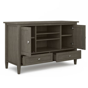 English Elm Warm Shaker Tv Media Stand - Handcrafted Farmhouse Grey Design With Ample Storage & Style B136P159671-GIGA