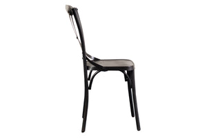 Porter Designs Porter Odeon Gray Metal Dining Chairs Set Of 2 - Elegant X Back Design For Chic Dining Spaces Gray Metal 07-196-02-5174