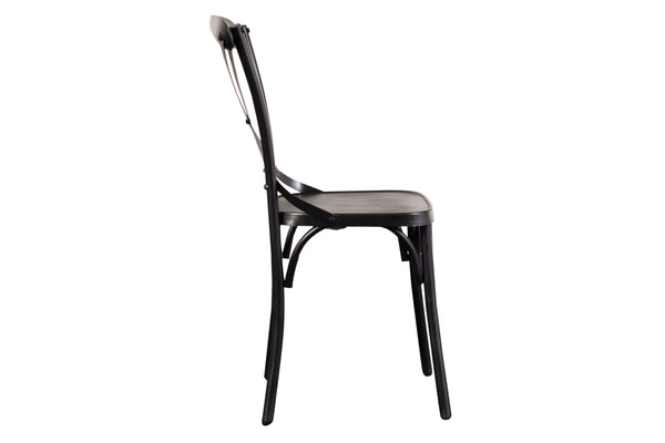 Porter Designs Porter Odeon Gray Metal Dining Chairs Set Of 2 - Elegant X Back Design For Chic Dining Spaces Gray Metal 07-196-02-5174