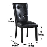 Steve Silver Sterling Black Leatherette Parsons Chair, Set of 2 SN500S