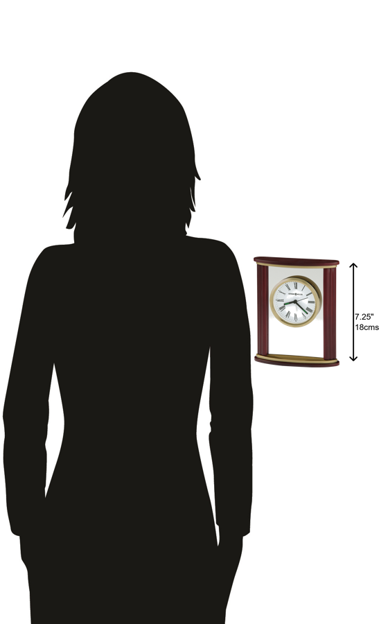 Hekman Furniture 645623 Victor Wooden Alarm Clock - Elegant Rosewood Design With Brass Accents & Quartz Movement  Victor Tabletop Clock 645623