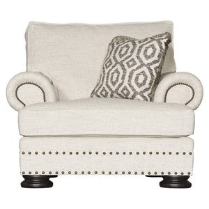 Bernhardt Bernhardt Foster Chair — Made-To-Order Plush Seat With Nailhead Trim, Rolled Arms & Wide Wood Legs B5172G