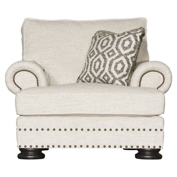 Bernhardt Bernhardt Foster Chair — Made-To-Order Plush Seat With Nailhead Trim, Rolled Arms & Wide Wood Legs B5172G