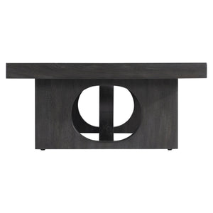 Bernhardt Bernhardt Micah Cocktail Table In Wire-Brushed Quartered White Oak Black Truffle Finish, Sculptural Geometric Centerpiece For Contemporary Living Rooms 557021
