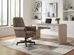 Hooker Furniture Lenora Top-grain Leather Executive Chair Tufted Back Swivel Home Office Seating EC846-088