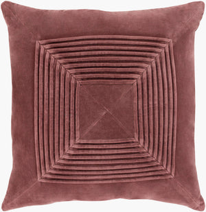 Surya Akira 18"X18" Cotton Accent Pillow - Modern Minimalist Design For Effortless Home Sophistication Plum Cotton,Cotton Aka003-1818d