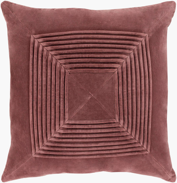 Surya Akira 18"X18" Cotton Accent Pillow - Modern Minimalist Design For Effortless Home Sophistication Plum Cotton,Cotton Aka003-1818d