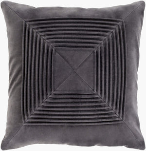 Surya Akira 18"X18" Cotton Accent Pillow - Modern Minimalist Design For Effortless Home Sophistication Charcoal Cotton,Cotton Aka004-2222d
