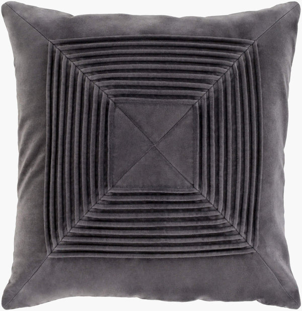 Surya Akira 18"X18" Cotton Accent Pillow - Modern Minimalist Design For Effortless Home Sophistication Charcoal Cotton,Cotton Aka004-2222d