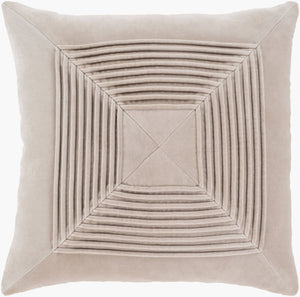 Surya Akira 18"X18" Cotton Accent Pillow - Modern Minimalist Design For Effortless Home Sophistication Light Beige Cotton,Cotton Aka006-1818p