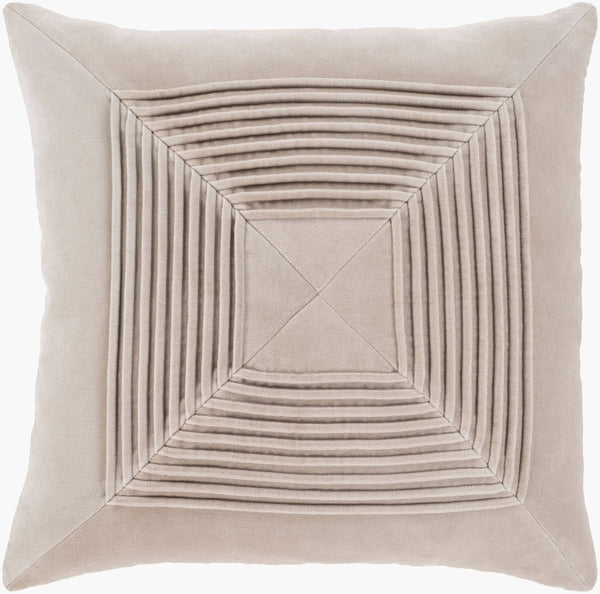 Surya Akira 18"X18" Cotton Accent Pillow - Modern Minimalist Design For Effortless Home Sophistication Light Beige Cotton,Cotton Aka006-1818p