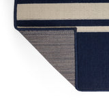 Christopher Knight Home® - Noble House - Cabana Outdoor 7'10" X 10' Stripe Area Rug, Navy and Ivory