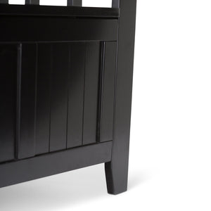 English Elm Acadian Handcrafted Entryway Storage Bench with Lift-Top Seating, Solid Wood, Transitional Design Black B136P158259