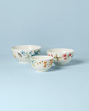 Lenox Butterfly Meadow 3-Piece Bowl Set Multi, WHITE PORCELAIN 893575