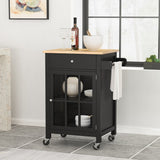 Christopher Knight Home® - Noble House - Maynard Contemporary Glass Paneled Kitchen Cart