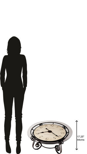 Hekman Furniture 615010 Ravenna Clock Table: Elegant Glass Top, Antique Dial & Sturdy Metal Base For Timeless Decor  Ravenna Clock Table 615010