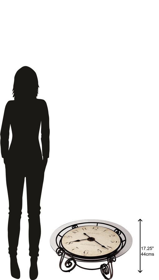 Hekman Furniture 615010 Ravenna Clock Table: Elegant Glass Top, Antique Dial & Sturdy Metal Base For Timeless Decor  Ravenna Clock Table 615010