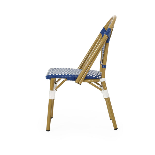 English Elm French Bistro Outdoor Chair Set of 2 Handwoven Pe Rattan Aluminum Cafe Patio Seating 69959.00