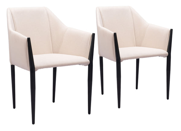 Andover Dining Chair - Set of 2 Beige 110168 Zuo Modern
