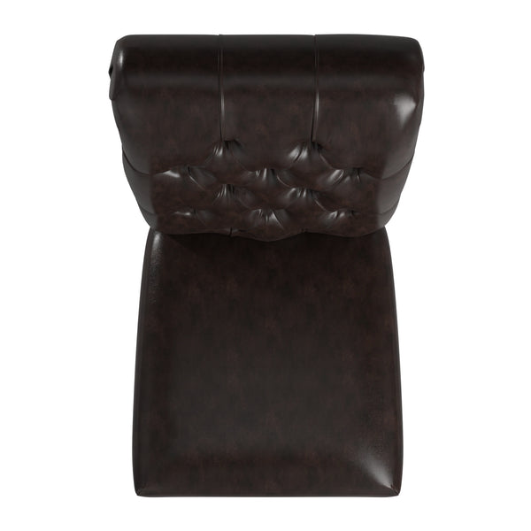 Homelegance By Top-Line Dafne Premium Tufted Rolled Back Parsons Chairs (Set of 2) Light Natural Rubberwood