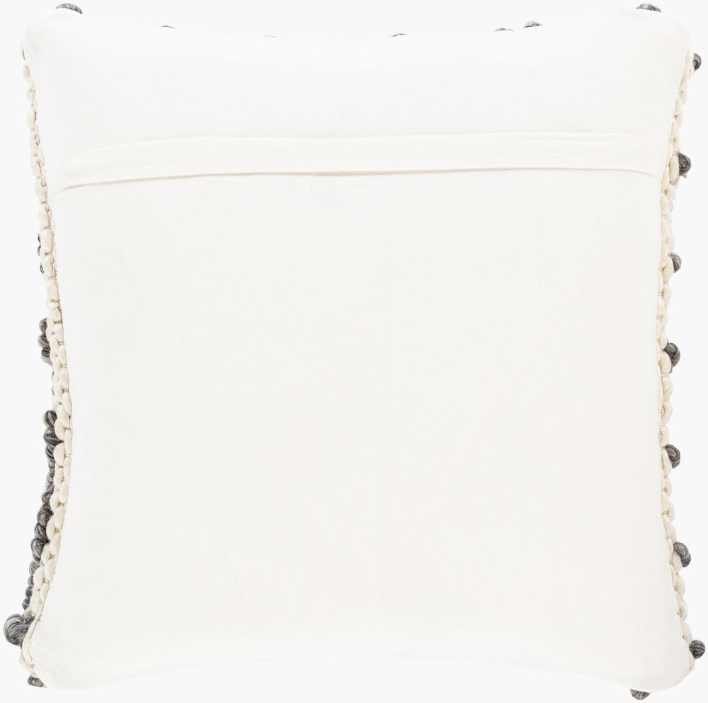 Surya Anniken Rustic Farmhouse Cottage 22" Square Accent Pillow - Soft, Cozy, Easy Care Home Decor Cream Polyester,Wool,Cotton Akn003-2222d