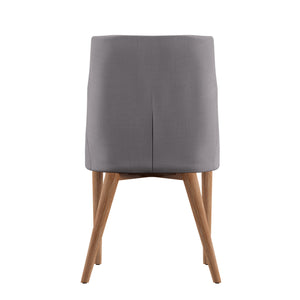Homelegance By Top-Line Arnet Oak Barrel Back Linen Upholstered Dining Chairs (Set of 2) Grey Rubberwood