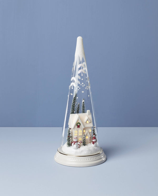 Lenox Lit Christmas Cone With Farmhouse Scene Multi, NO COLOR GLASS,CRYSTAL 896633