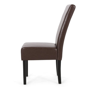 English Elm Dining Chair Set of 2 Upholstered Rubberwood Legs Minimalist Contemporary Seating 60162.00PUDBRN
