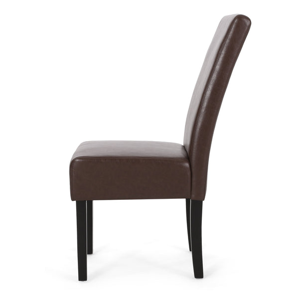 English Elm Dining Chair Set of 2 Upholstered Rubberwood Legs Minimalist Contemporary Seating 60162.00PUDBRN