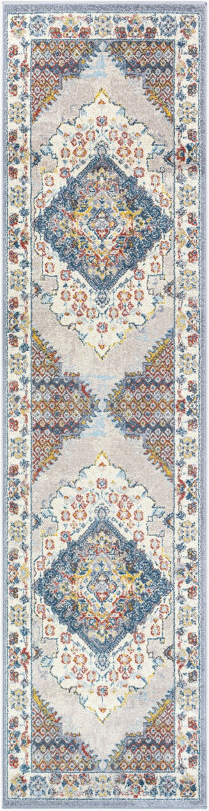 Livabliss Ankara Ottoman Inspired Polypropylene Area Rug with Medium Pile for Living Rooms Gray, Taupe 2'7" x 10' AKR2300-2710