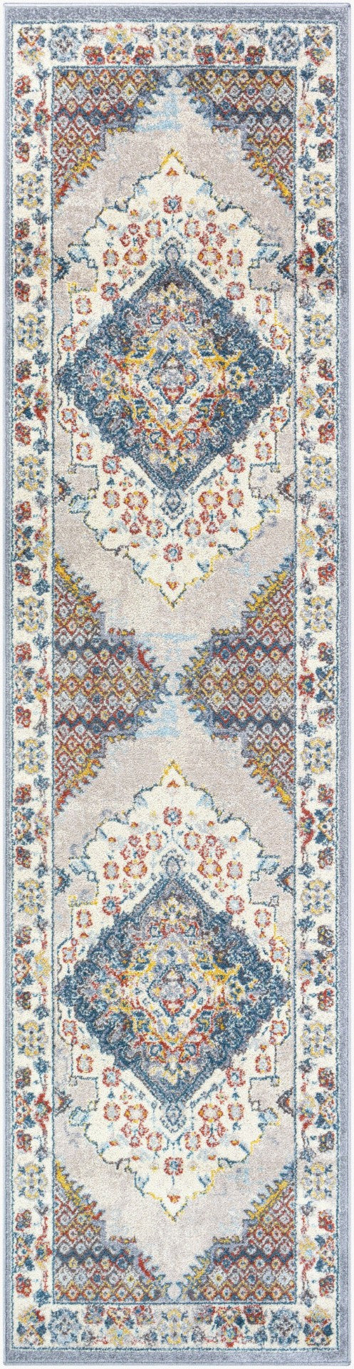 Livabliss Ankara Ottoman Inspired Polypropylene Area Rug with Medium Pile for Living Rooms Gray, Taupe 2'7" x 10' AKR2300-2710