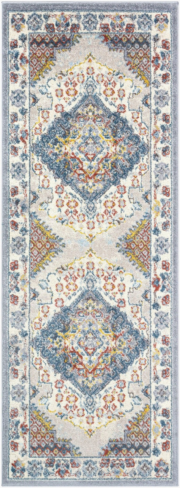 Livabliss Ankara Ottoman Inspired Polypropylene Area Rug with Medium Pile for Living Rooms Gray, Taupe 2'7" x 7'3" AKR2300-2773