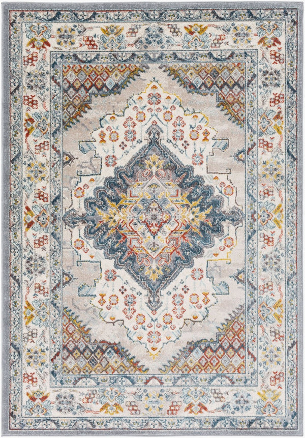 Livabliss Ankara Ottoman Inspired Polypropylene Area Rug with Medium Pile for Living Rooms Gray, Taupe 5'3" x 7' AKR2300-5373