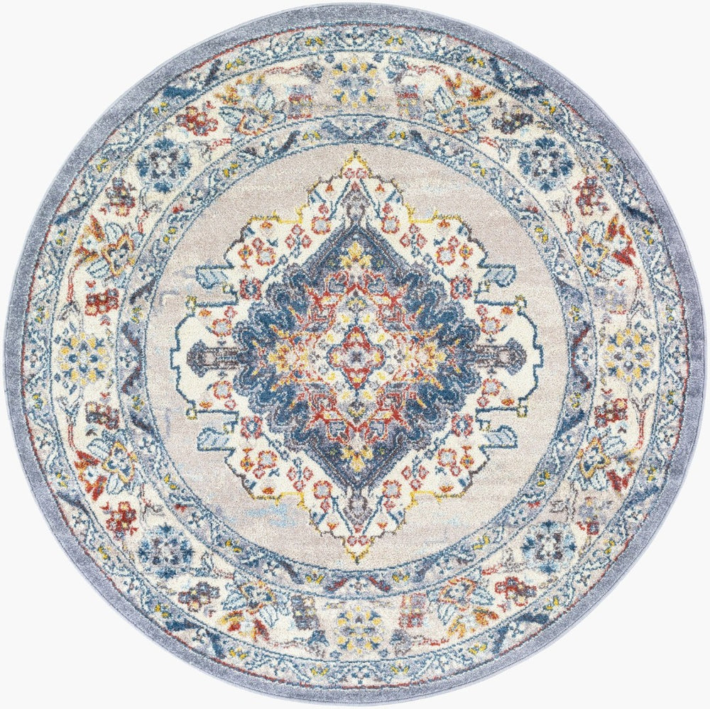 Livabliss Ankara Ottoman Inspired Polypropylene Area Rug with Medium Pile for Living Rooms Gray, Taupe 5'3" x 5'3" AKR2300-53RD