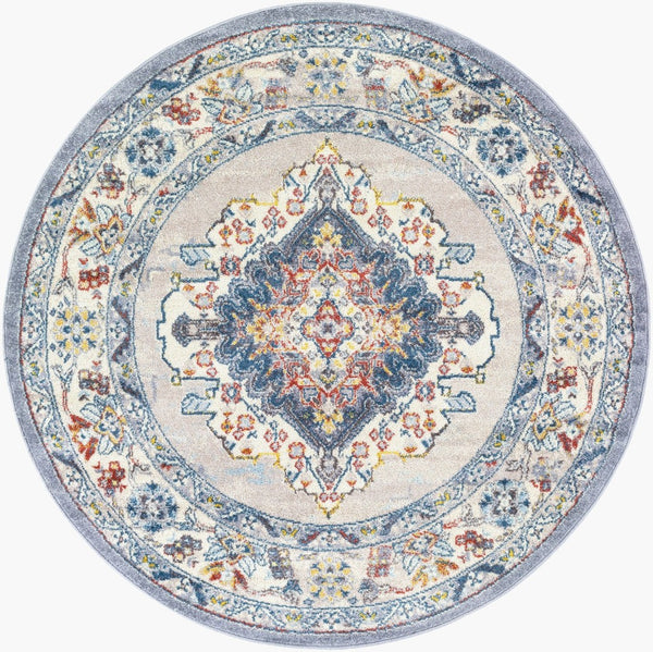 Livabliss Ankara Ottoman Inspired Polypropylene Area Rug with Medium Pile for Living Rooms Gray, Taupe 5'3" x 5'3" AKR2300-53RD