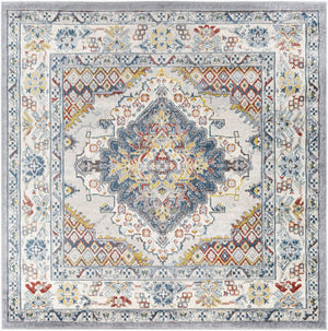 Livabliss Ankara Ottoman Inspired Polypropylene Area Rug with Medium Pile for Living Rooms Gray, Taupe 7'10" x 7'10" Square AKR2300-710SQ